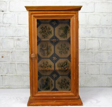 Vintage Wooden small Medicine Cabinet Apothecary wall cabinet Plastic Door