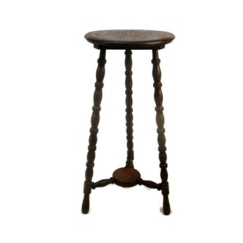Edwardian Wood Display Side Table Pedestal Plant Bonsai Stand Two Tier 22.83"