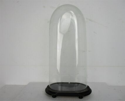 L Antique Victorian Oval Hand Blown Glass Globe Dome Clock Steampunk 20.27"