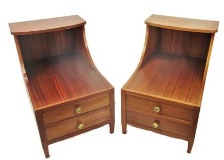 Pair Teak Danish Mid Century Modern Nightstands Chest of Drawers End tables Lounge Large Very special HTF