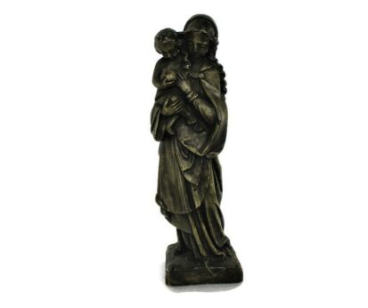 Statue Virgin Mary Our Lady Madonna Statue Infant Child Tenderness Art Deco Gorgeous 12"