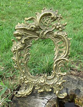 antique picture frame brass oval decorative Ornate Putti Angel Heavy