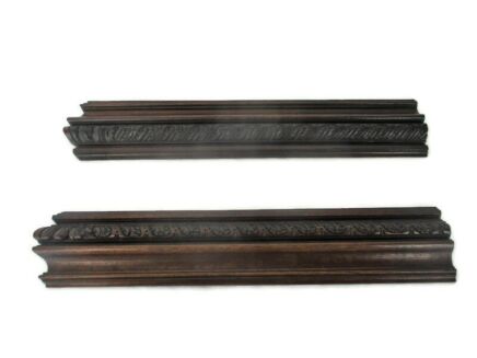 2 pieces Antique French Carved Oak Reclaimed Architectural Trim Pediment Salvage Wood