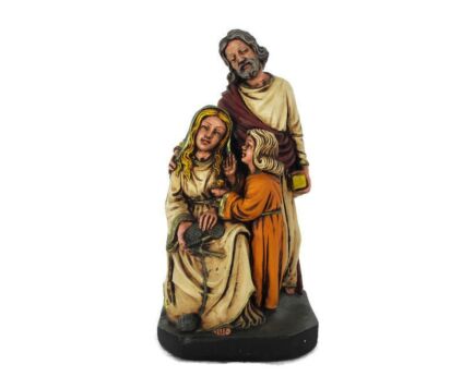 Beautiful Statue Holy Family Virgin Mary Saint Joseph Infant child Plaster Polychrome Sweet Signed Toni