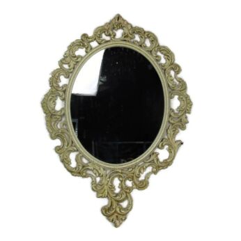 Mirror Vanity Boudoir Rococo Resin French Provincial Farmhouse Rococo Crackled