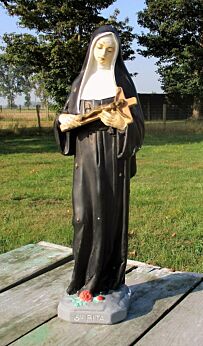 Gorgeous Statuette St Rita of Cascia Plaster Patroness Impossible Causes