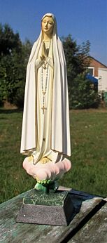 Statuette Our Lady Fatima Portugal Resin Figurine Statuette Authentic 10.63"