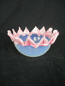 Venetian Murano Chandelier Replacement Part Blue Pink Art Glass Shade Reclaimed