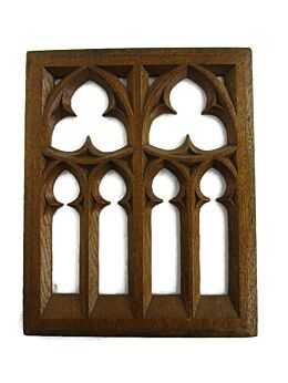 Small Antique Neo Gothic Hand Carved Wood Corbel Pediment Trim Architectural