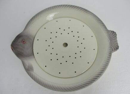 Fish Dish Plate with Drainer Vintage Waechtersbach West Germany Marked Porcelain Large Rare