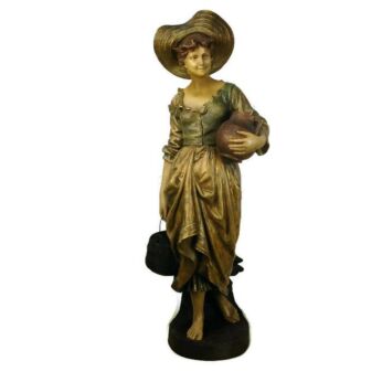 Statue Goldscheider signed E. Tell Terracotta Water Carrier Jugendstil Antique
