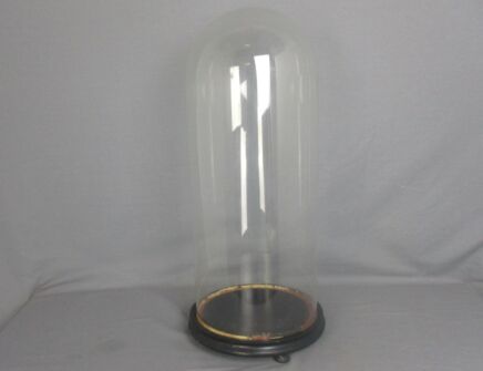 antique Round Hand Blown Glass Dome Globe Steampunk Display 21.53" D 8.85"