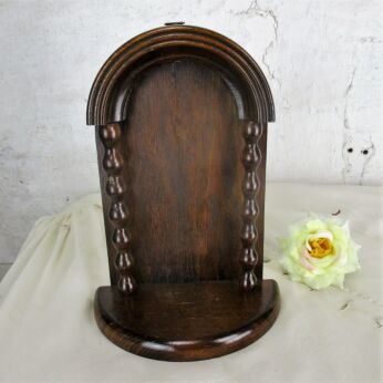 Lovely Ornate wooden Oak Vintage Wall Chapel Niche for Statue Bobbin 10.23"