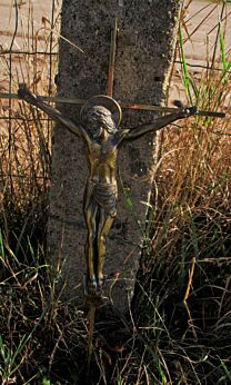 Ornate Hanging Crucifix Brass Gorgeous Corpus Jesus Christ 17.52"