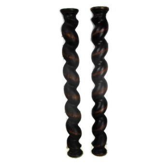 2 Reclaimed Barley Twist Flat Pieces Column Post Pillar Spiral Trim Salvaged