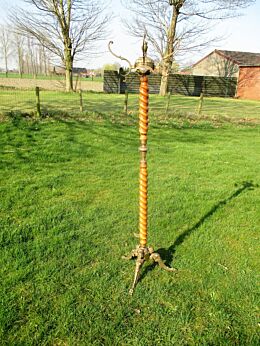 Rare Vintage Wood Barley Twist Hall Tree Coat Hat Rack Stand Mermaids Gorgeous