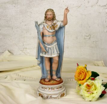 Saint Donatus of Muenstereifel Bisque Statue Roman Soldier Collector HTF 18.89"