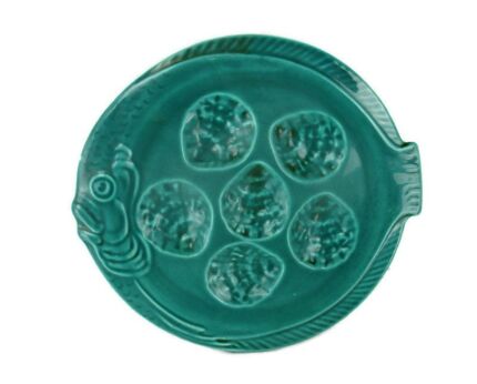 Green Oyster Fish Plate Fish Shape Majolica Lovely