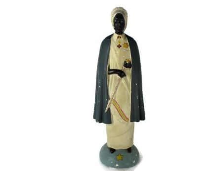 Tutsi Man 1950s Traditional Clothings Signed Gorza Bruxelles Plaster Statue Figurine Extremely Rare