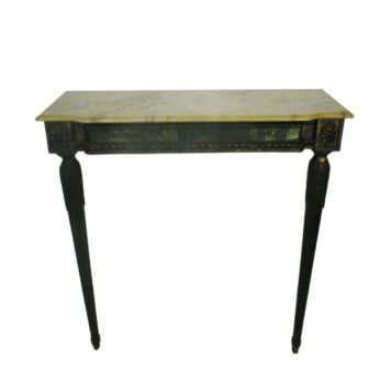 Demi Lune Wall Console table Wood Ornate Resin Marble Top Louis XV Style