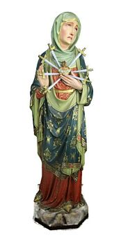 XXL Church Antique neo Gothic plaster Statue Our Lady of Sorrows Exquisite HTF