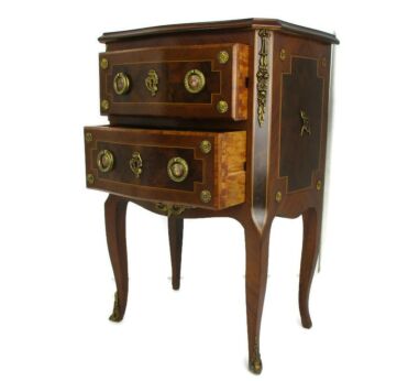 Gorgeous Marquetry Chest of Drawers Dresser Cabinet Wood Brass Trim Medallions