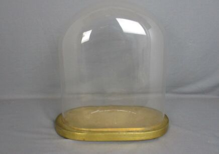 Vintage Victorian Oval Hand Blown Glass Globe Dome Doll Clock 13.77" 12.2"