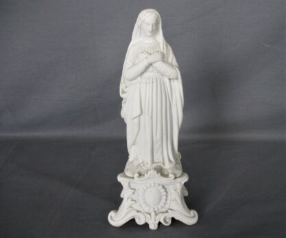 Antique Bisque Porcelain Statue Virgin Our Lady Mary Madonna 9.44"