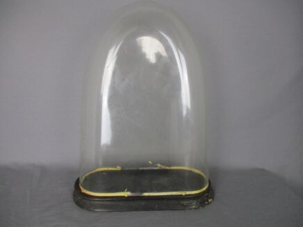 Antique Victorian Oval Hand Blown Glass Globe Dome Doll Clock 19.29" H 14.17"W