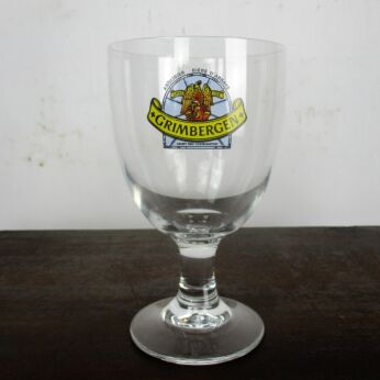 Grimbergen .33 cl glass Belgian Brewery Chalice/Goblet Beer Glass Gold Rim