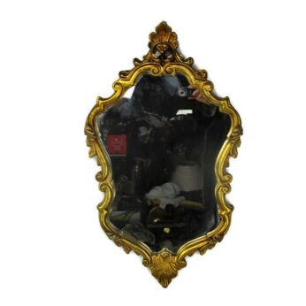 Large Ornate Oval Plaster Wood Wall Hanging Mirror Romantic Hollywood Regency