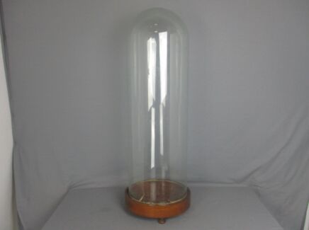 antique Round Hand Blown Glass Dome Globe Steampunk Display 32.48" !!!D 10.55"