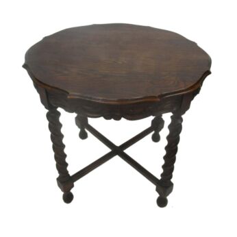 Barley Twist Wooden Side Display Coffee Table Pedestal Plant Stand 19.88"