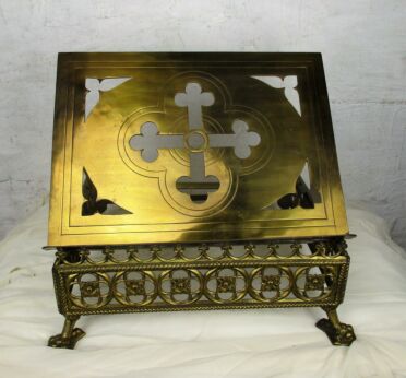 Church Lectern Pulpit Brass Desk Stand Lion Feet Ornate HTF Adjustable