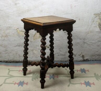 Square Barley Twist Wooden Side Occasional Wine Table Pedestal Plant Stand 20"