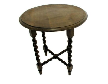 Barley Twist Rush Wooden Side Wine Table Pedestal Plant Bonsai Stand Georgian Beautiful