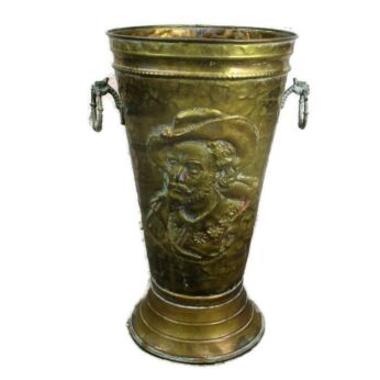 Hand Hammered Brass Umbrella Cane Walking Stick Stand Dragon Heads Handles