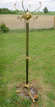 Ornate Antique Coat Hat Rack Hall Tree Stand Floor Brass