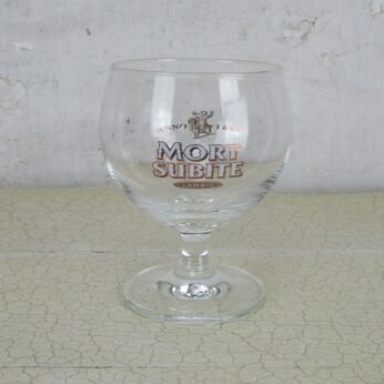 Vintage Mort Subite Lambic Anno 1686, Belgian Craft Beer Glass  Chalice Brown