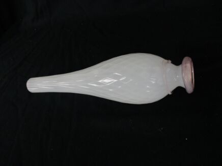 Venetian Murano Chandelier Part White Pink Spindle Italian Art Glass Reclaimed