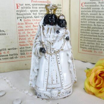 Mini Statue Black Madonna Notre Dame de Hal Porcelain Virgin Mary HTF 5.11"