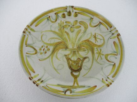 Ceraluc Quimper Plate Plate Platter seventies handpainted Marked Lovely Yellow Green Basket