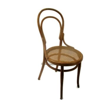 Antique Bentwood Thonet Chair Bistro Ice Cream Parlor Rush Cane Seating Marked