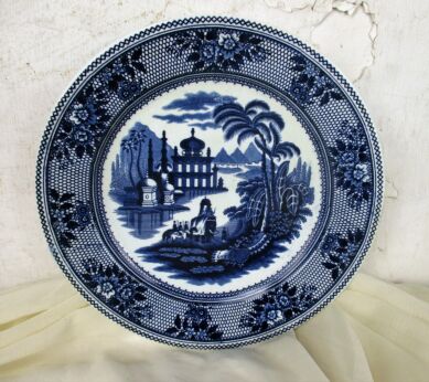 Petrus Regout Maastricht Holland Plate Delhi Blue White Eastern Landscape HTF