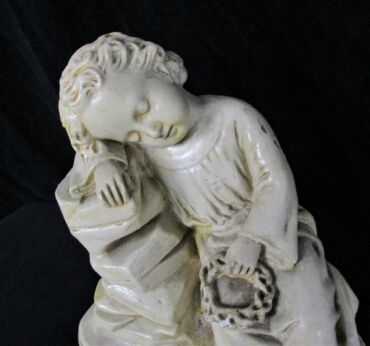 Vintage Sweet Statue Jesus Christ as a Child White Plaster Collector