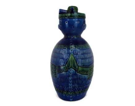Rare Mid Century Italian Ceramic Rimini Blue Lamp Base Figure era Bitossi Aldo Londi Collector