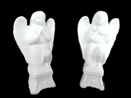 Miniature Couple Angel Statues Figurines Antique Porcelain Praying Angels