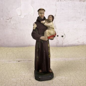 Antique St Anthony St Antonius Padua Statue Finder Lost Articles Lilies Plaster