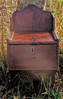 Antique Wooden Small Alms Collection Gift Mite Poor Box Church
