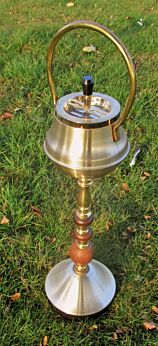 Vintage 60s Chrome Wood Standing Floor Push Ashtray Retro Authentic